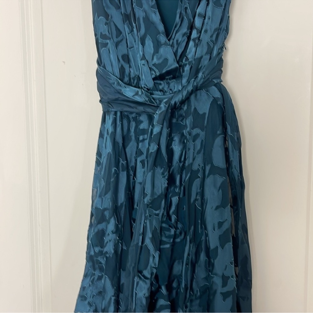 Diane Von Furstenberg Deep Blue Floral Midi Dress - Picture 5 of 11